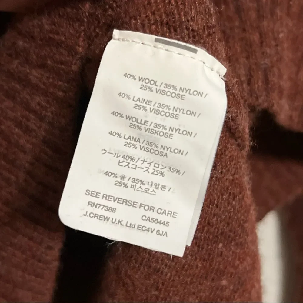 J. Crew Brown Wool Blend Turtleneck Sweater